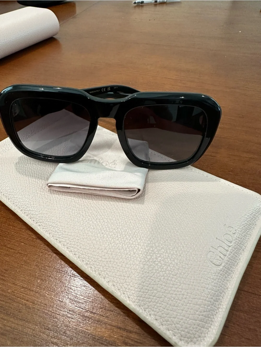 Chloe Black Oversized Square Sunglasses